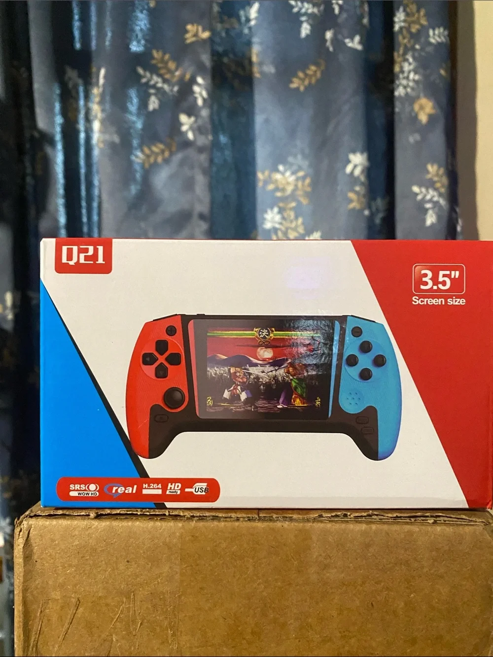 Q2 Portable Handheld Gaming Console in Red and Blue